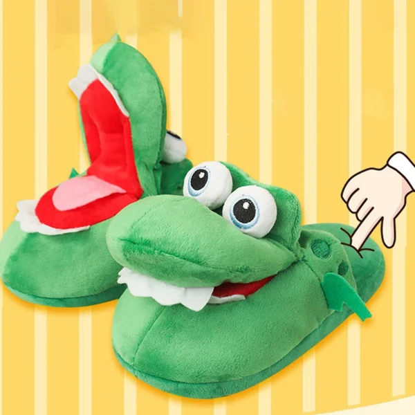 Pantoufles en coton motif Crocodile pour enfants, pour marcher et danser avec la bouche ouverte, chaudes et confortables, idéal comme cadeau de noël – Image 4