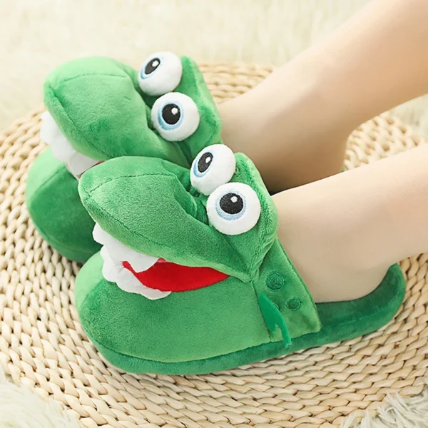 Pantoufles en coton motif Crocodile pour enfants, pour marcher et danser avec la bouche ouverte, chaudes et confortables, idéal comme cadeau de noël