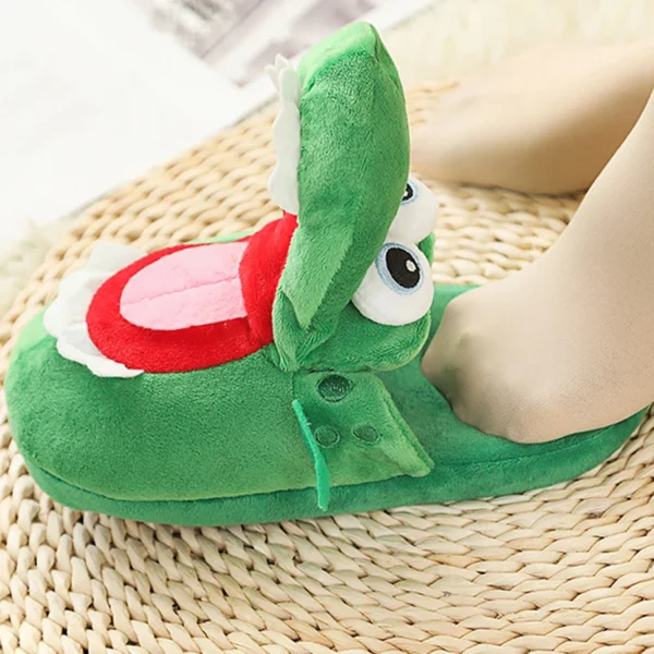 Pantoufles en coton motif Crocodile pour enfants, pour marcher et danser avec la bouche ouverte, chaudes et confortables, idéal comme cadeau de noël – Image 2
