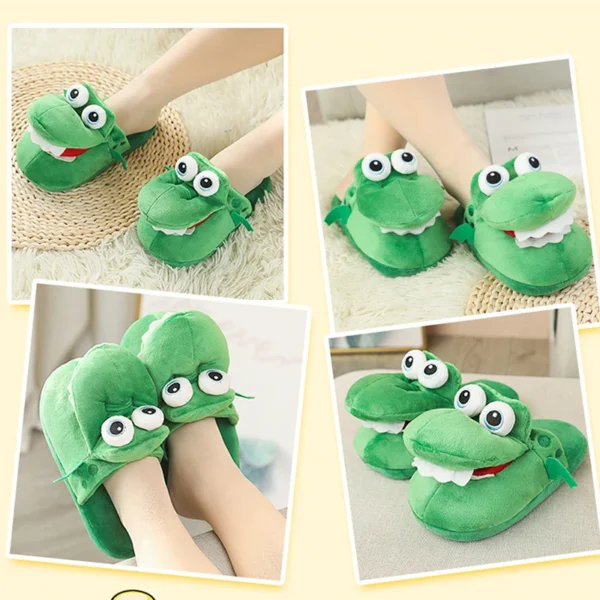 Pantoufles en coton motif Crocodile pour enfants, pour marcher et danser avec la bouche ouverte, chaudes et confortables, idéal comme cadeau de noël – Image 3
